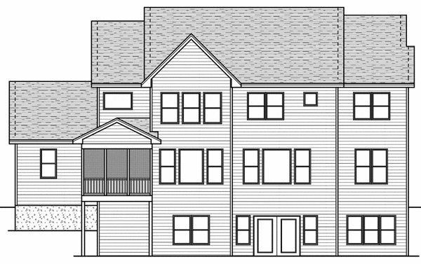 Rear Elevation for House Plan #285053