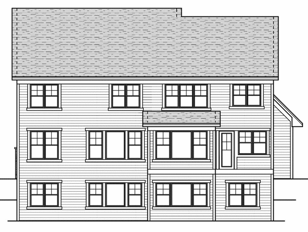 Rear Elevation for House Plan #280253