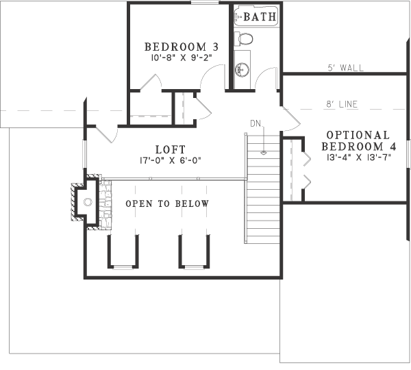 Second Floor Plan for House Plan #310911
