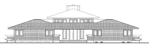 Rear Elevation for House Plan #526262