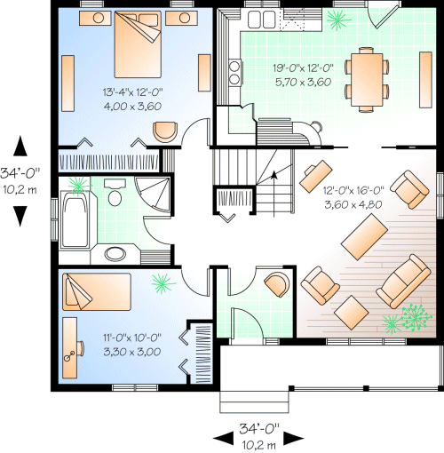 Main Floor Plan for House Plan #141512