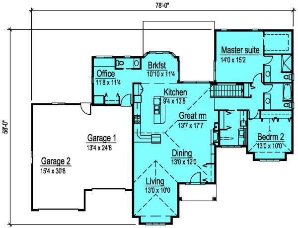 Main Floor Plan for House Plan #575082