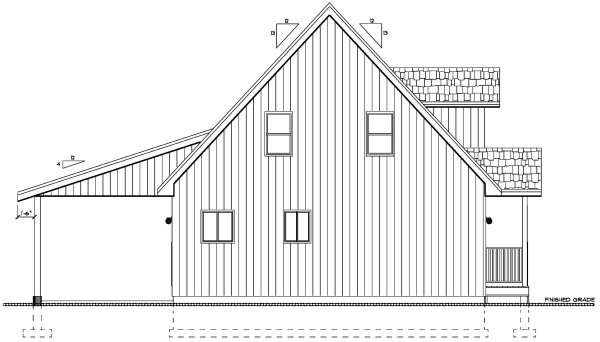 Rear Elevation for House Plan #207003