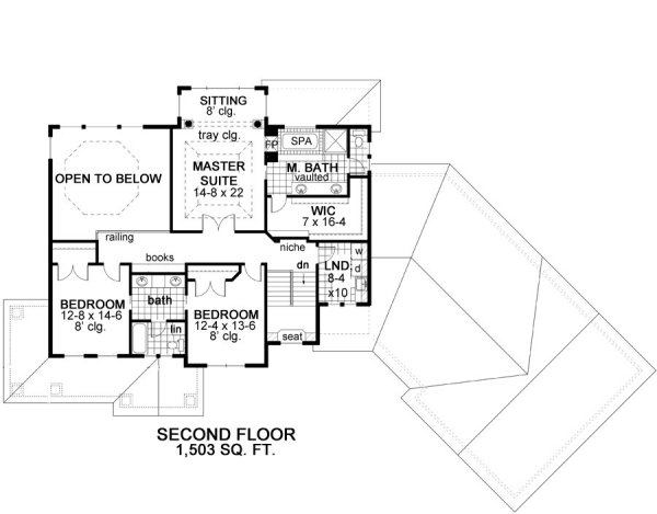 Second Floor Plan for House Plan #282564