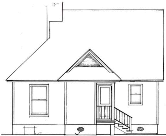 Rear Elevation for House Plan #118280