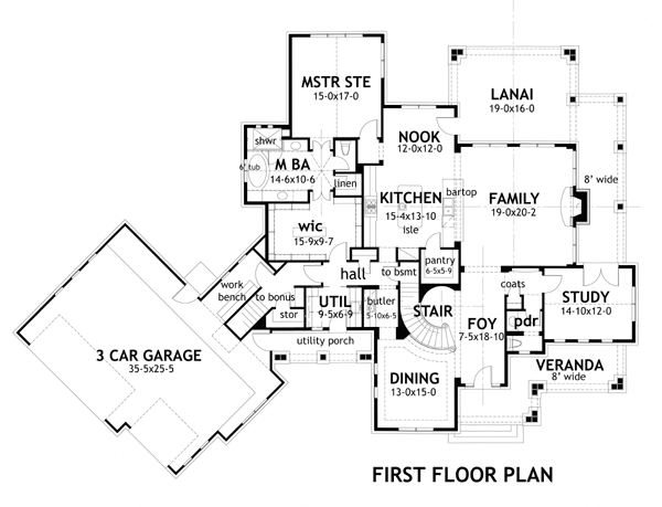 Main Floor Plan for House Plan #644892