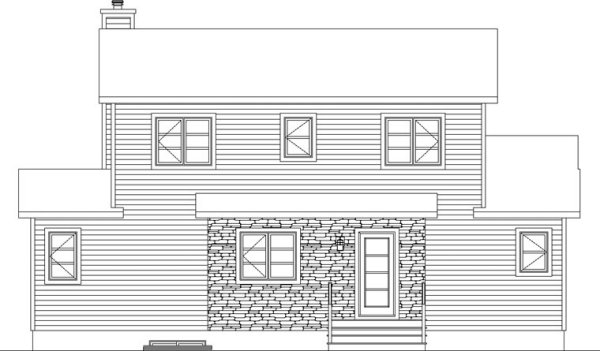 Rear Elevation for House Plan #145693