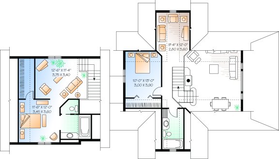 Second Floor Plan for House Plan #141293