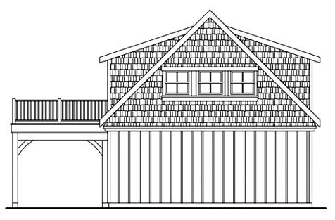 Rear Elevation for House Plan #341602