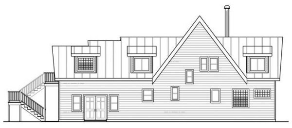 Rear Elevation for House Plan #340861