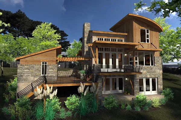Rear Elevation for House Plan #640589