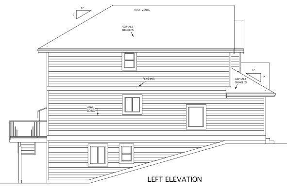 Left Elevation for House Plan #502033