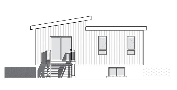 Rear Elevation for House Plan #149413