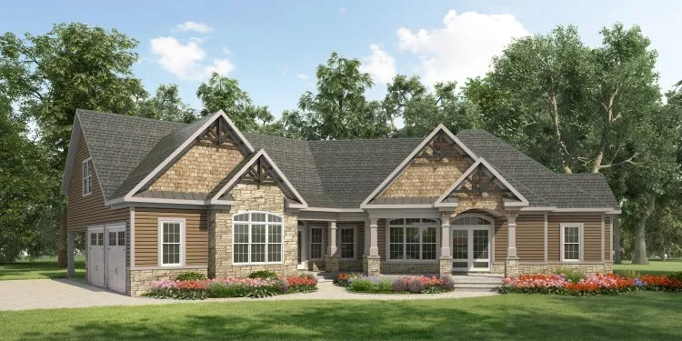 Full Rendering for House Plan #718182