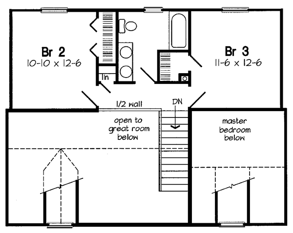 Second Floor Plan for House Plan #180651