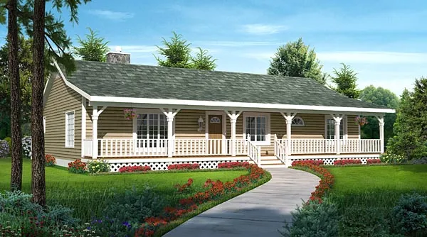 Full Rendering for House Plan #182971