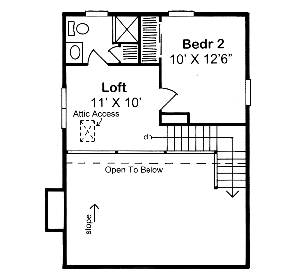 Second Floor Plan for House Plan #180990