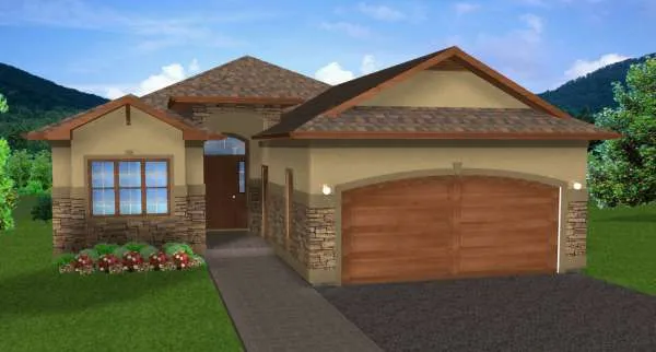 Full Rendering for House Plan #195056