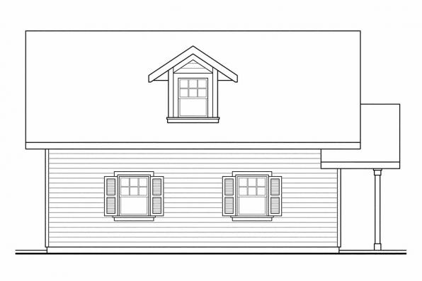 Left Elevation for House Plan #344202