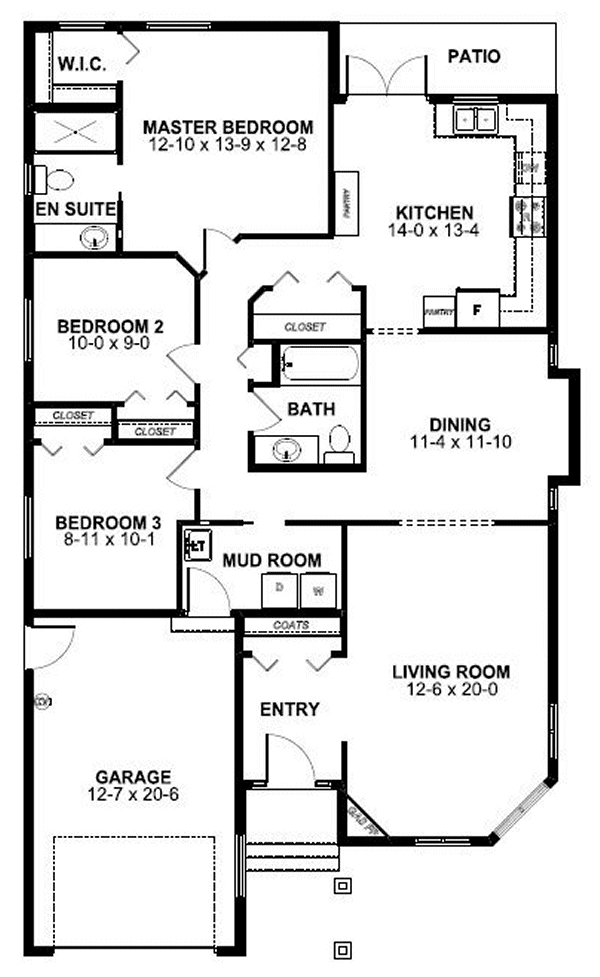 Main Floor Plan for House Plan #195097