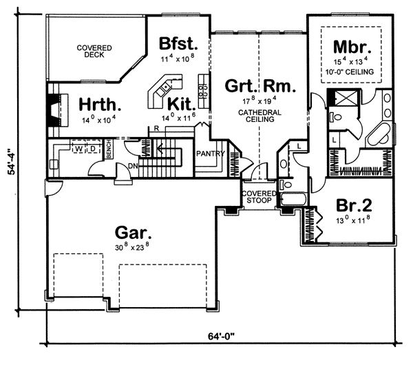 Main Floor Plan for House Plan #709989