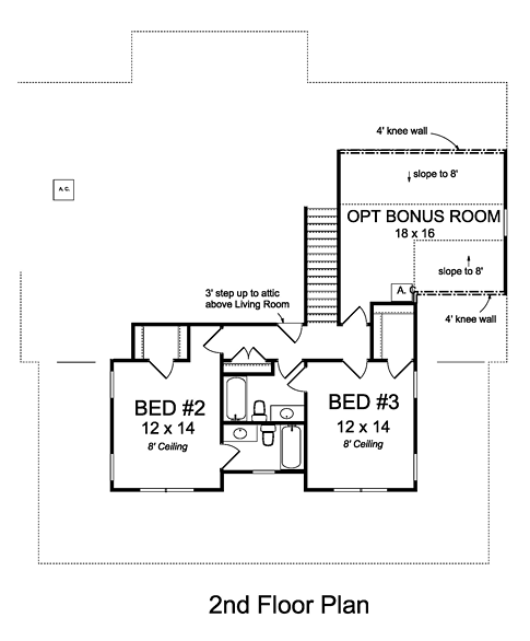 Second Floor Plan for House Plan #246972