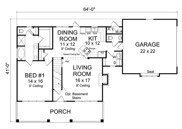 Main Floor Plan for House Plan #245761