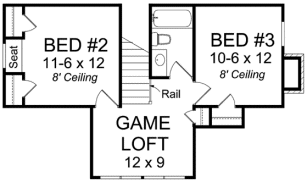 Second Floor Plan for House Plan #245761