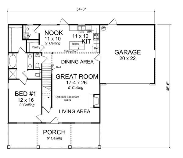 Main Floor Plan for House Plan #241781