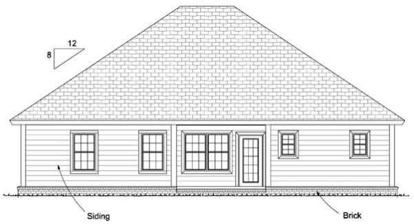 Rear Elevation for House Plan #241694