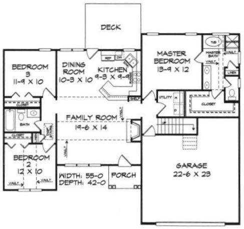 Main Floor Plan for House Plan #712231