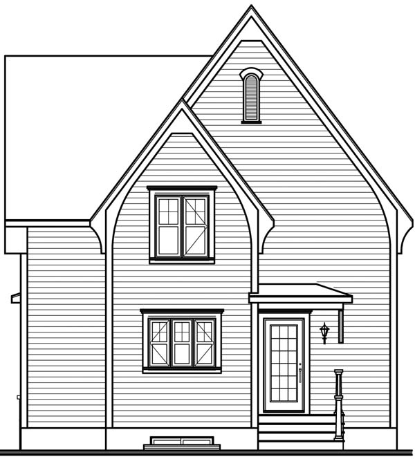 Rear Elevation for House Plan #142053