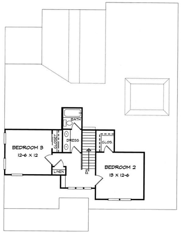 Second Floor Plan for House Plan #714542