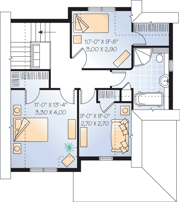 Second Floor Plan for House Plan #143053