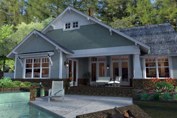 Rear Elevation for House Plan #649781