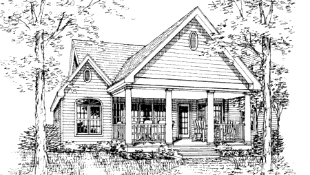 Rear Elevation for House Plan #629071