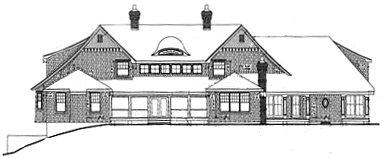 Rear Elevation for House Plan #629875