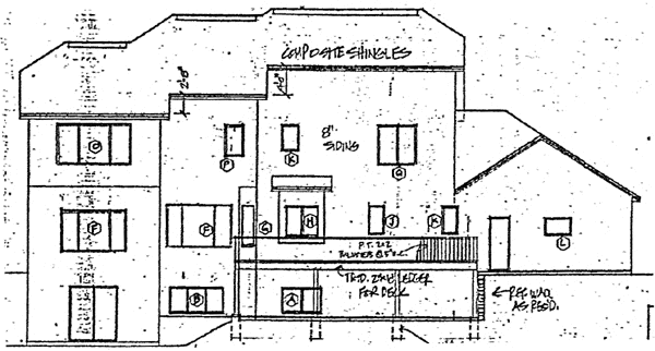 Rear Elevation for House Plan #185542