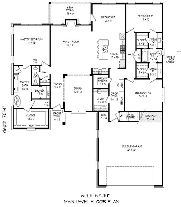 Main Floor Plan for House Plan #691032