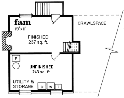 Basement Plan for House Plan #518521
