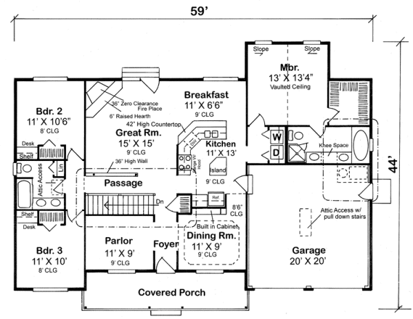 Main Floor Plan for House Plan #187742