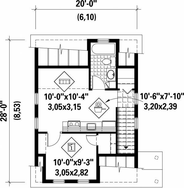 Second Floor Plan for House Plan #172990