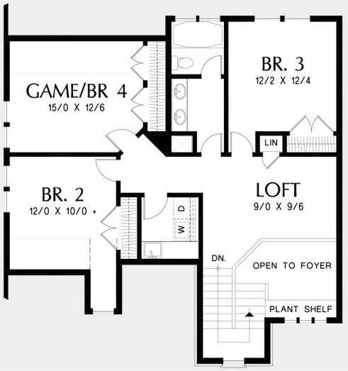 Second Floor Plan for House Plan #320912