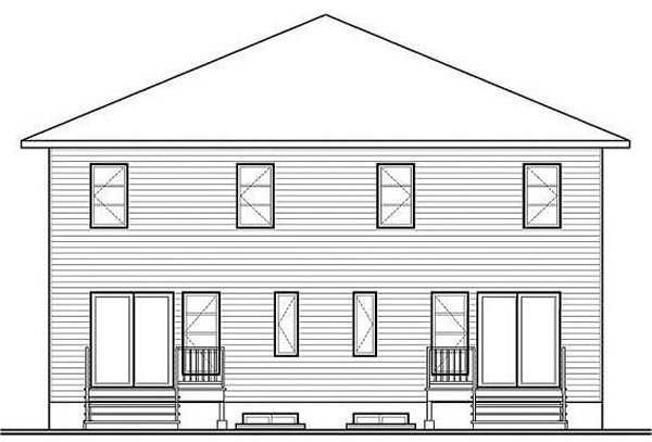 Rear Elevation for House Plan #146503