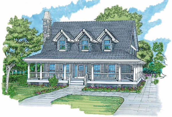 Full Rendering for House Plan #514361
