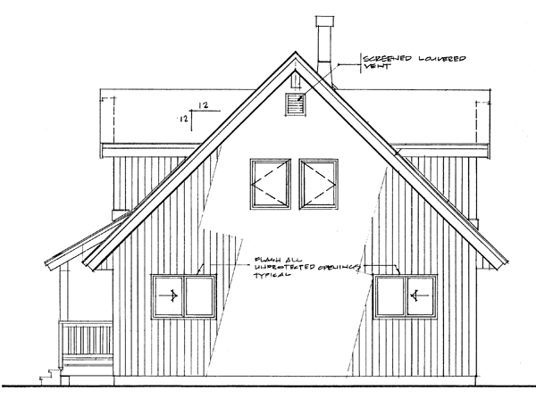 Rear Elevation for House Plan #513451