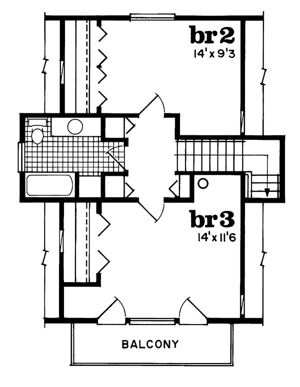 Second Floor Plan for House Plan #511831