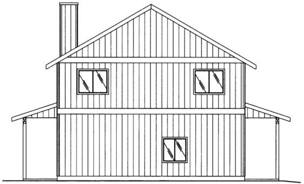 Rear Elevation for House Plan #451243