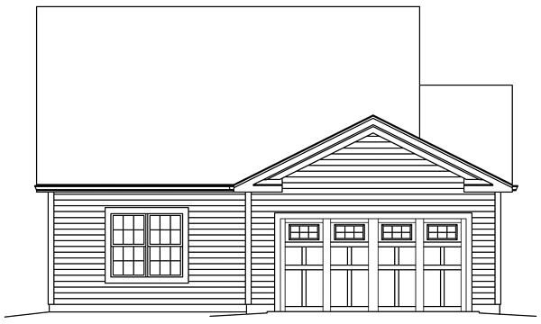 Rear Elevation for House Plan #635302