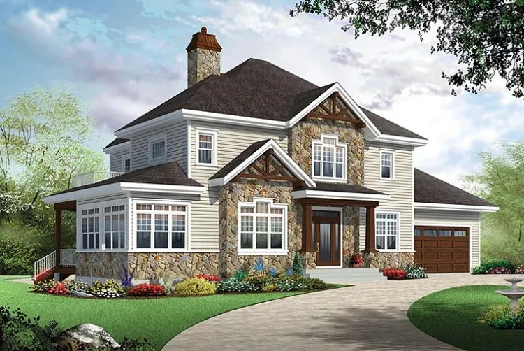 Full Rendering for House Plan #141252